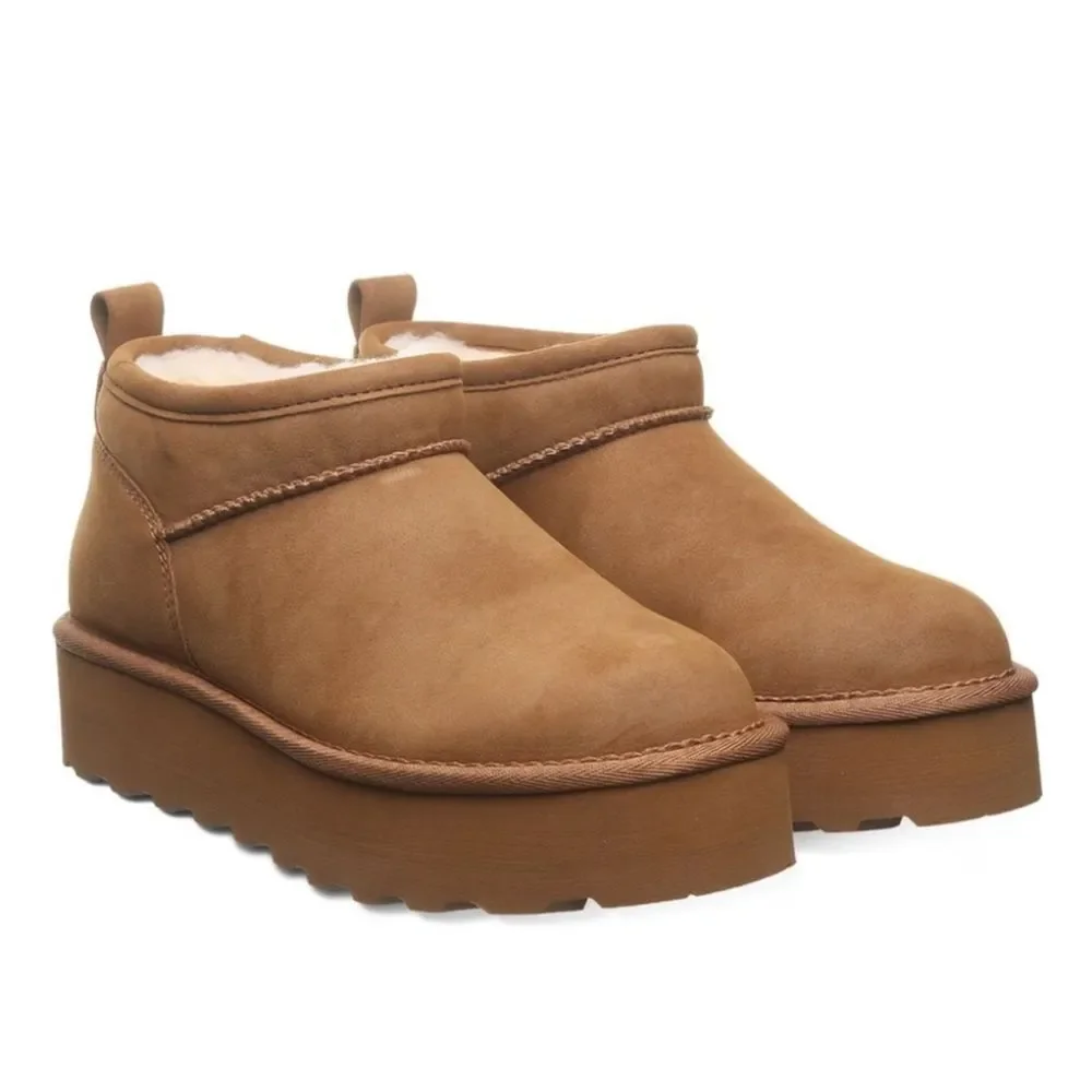 BearPaw Retro Super Shorty Vegan Platform Boot-‎ Hickory